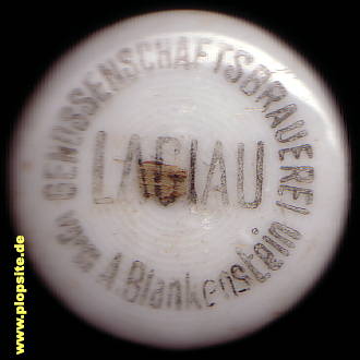 Picture of a ceramic Hutter stopper from: Genossenschaftsbrauerei, vormals A. Blankenstein, Labiau, Polessk, Полесск, Russia