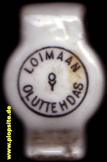 Picture of a ceramic Hutter stopper from: Oluttehdas OY, Loimaa, Loimijoki, Finland