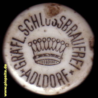 Picture of a ceramic Hutter stopper from: Gräfliche Schloßbrauerei, Adldorf, Eichendorf, Germany