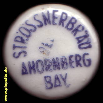 Picture of a ceramic Hutter stopper from: Stössnerbräu, Ahornberg, Konradsreuth, Germany