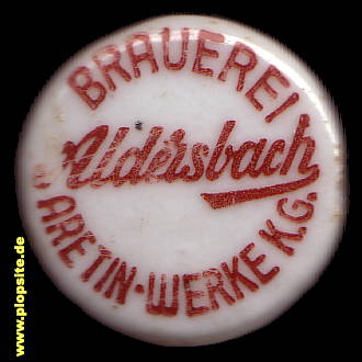 Picture of a ceramic Hutter stopper from: Brauerei Aretin Werke KG, Aldersbach, Germany