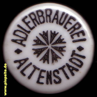 Picture of a ceramic Hutter stopper from: Adlerbrauerei, Altenstadt, Geislingen Steige, Germany