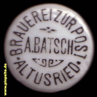 Picture of a ceramic Hutter stopper from: Brauerei zur Post Batsch, Altusried, Germany