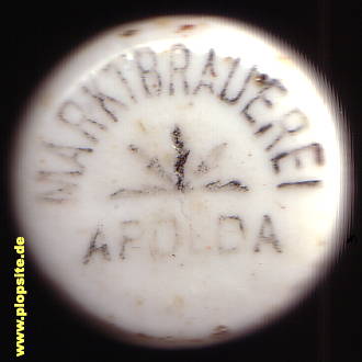 Picture of a ceramic Hutter stopper from: Marktbrauerei, Apolda, Germany
