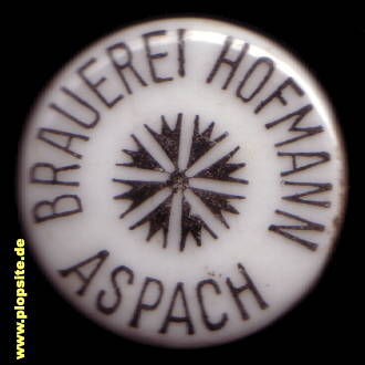 Picture of a ceramic Hutter stopper from: Brauerei Hofmann, Aspach, Austria