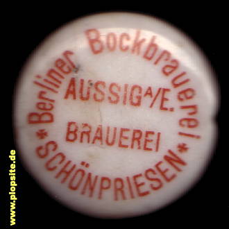 Bügelverschluss aus: Berliner Bockbierbrauerei Schönpriesen, Aussig, Ústí nad Labem, Tschechien