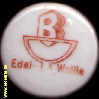 Picture of a ceramic Hutter stopper from: Aibling Weizenbierbrauerei B Glass Edel Weiße, Bad Aibling, Germany