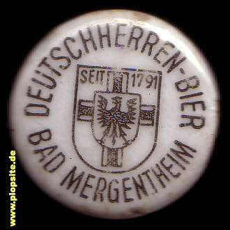 Picture of a ceramic Hutter stopper from: Deutschherren Bier, Bad Mergentheim, Germany