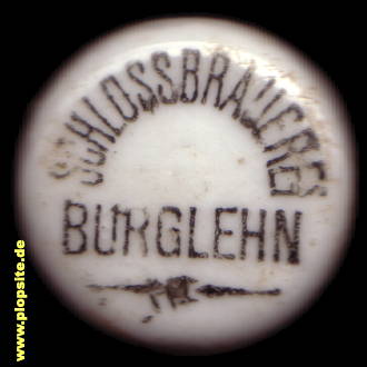 Picture of a ceramic Hutter stopper from: Schloßbrauerei Burglehn, Bad Muskau, Mužakow, Germany