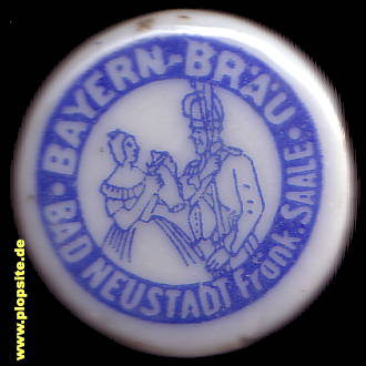 Picture of a ceramic Hutter stopper from: Bayern Bräu, Bad Neustadt / Saale, Germany