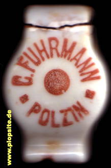 Picture of a ceramic Hutter stopper from: Brauerei Carl Fuhrmann, Bad Polzin, Połczyn Zdró, Poland
