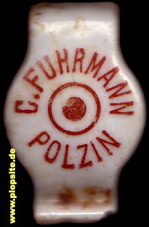 Picture of a ceramic Hutter stopper from: Brauerei Carl Fuhrmann, Bad Polzin, Połczyn Zdró, Poland