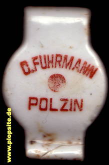 Picture of a ceramic Hutter stopper from: Brauerei Carl Fuhrmann, Bad Polzin, Połczyn Zdró, Poland