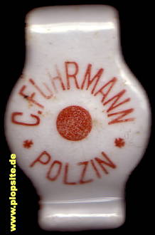 Picture of a ceramic Hutter stopper from: Brauerei Carl Fuhrmann, Bad Polzin, Połczyn Zdró, Poland