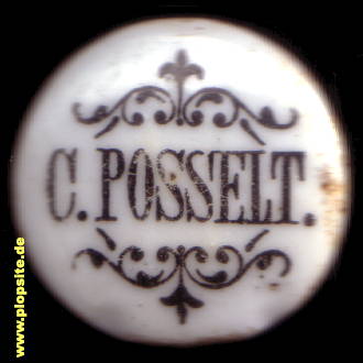 Picture of a ceramic Hutter stopper from: Brauerei Carl Posselt, Bad Schmiedeberg, Germany
