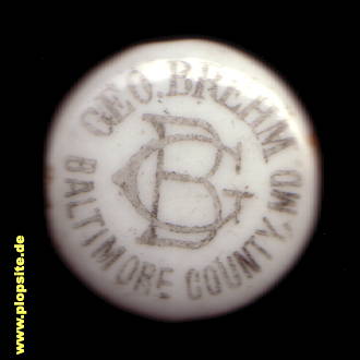 Picture of a ceramic Hutter stopper from: George Brehm Brewery, Baltimore, MD, USA