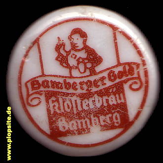 Picture of a ceramic Hutter stopper from: Klosterbräu Gold, Bamberg, Germany