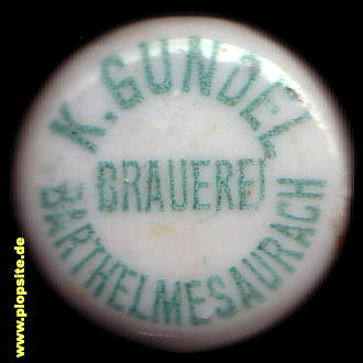 Bügelverschluss aus: Brauerei Gundel, Barthelmesaurach, Kammerstein, Deutschland
