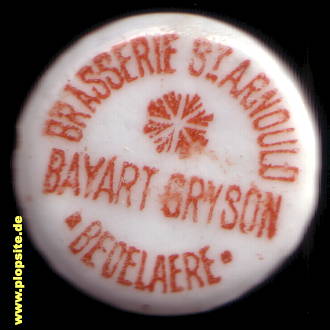 Picture of a ceramic Hutter stopper from: Brasserie St Arnould Bayart Gryson, Becelaere, Beselare, Belgium