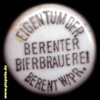 Bügelverschluss aus: Berenter Bierbrauerei, A. Berent, Berent, Kościerzyna, Polen