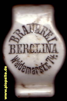 Picture of a ceramic Hutter stopper from: Brauerei Berolina GmbH, Kreuzberg, Germany