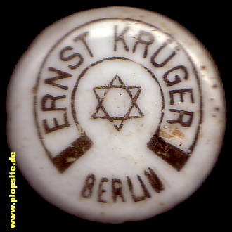 Picture of a ceramic Hutter stopper from: Brauerei Berolina Ernst Krüger, Kreuzberg, Germany