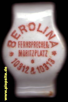 Picture of a ceramic Hutter stopper from: Brauerei Berolina GmbH, Kreuzberg, Germany