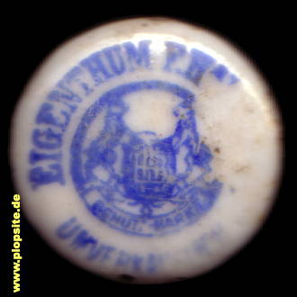 Picture of a ceramic Hutter stopper from: Brauerei F. Happoldt, Kreuzberg, Germany