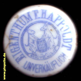 Picture of a ceramic Hutter stopper from: Brauerei F. Happoldt, Kreuzberg, Germany