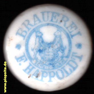 Picture of a ceramic Hutter stopper from: Brauerei F. Happoldt, Kreuzberg, Germany