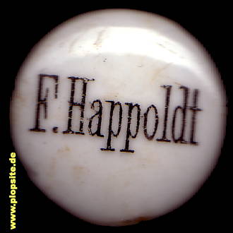 Picture of a ceramic Hutter stopper from: Brauerei F. Happoldt, Kreuzberg, Germany