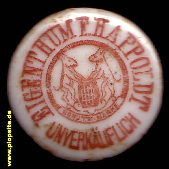 Picture of a ceramic Hutter stopper from: Brauerei F. Happoldt, Kreuzberg, Germany