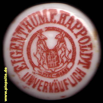 Picture of a ceramic Hutter stopper from: Brauerei F. Happoldt, Kreuzberg, Germany