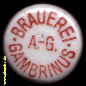 Picture of a ceramic Hutter stopper from: Brauerei Gambrinus AG, Charlottenburg, Germany