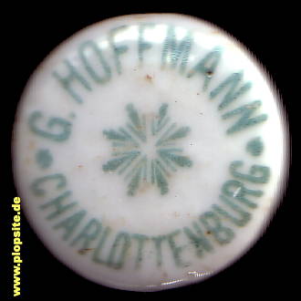 Picture of a ceramic Hutter stopper from: Brauerei G. Hoffman, Charlottenburg, Germany