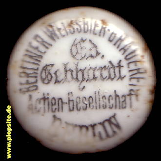 Picture of a ceramic Hutter stopper from: Weißbier Brauerei Gebhardt AG, Gesundbrunnen, Mitte, Germany