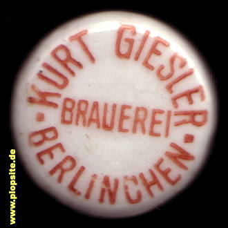 Bügelverschluss aus: Brauerei Kurt Giesler & Niederlage der Schultheiss Brauerei AG Berlin, Berlinchen, Barlinek, Polen