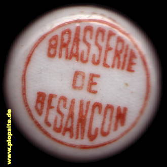 Picture of a ceramic Hutter stopper from: Brasserie de Besançon, Besançon, Bisanz, France