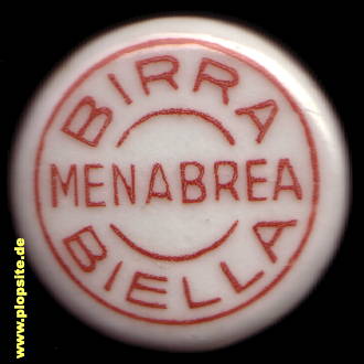 Picture of a ceramic Hutter stopper from: Birra O. G. Menabrea Spa, Biella, Italy