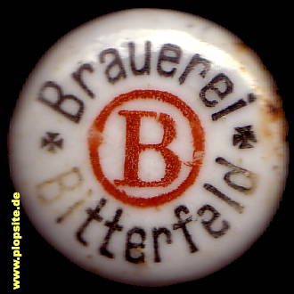 Picture of a ceramic Hutter stopper from: Brauerei , Bitterfeld, Germany