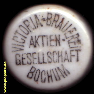 Picture of a ceramic Hutter stopper from: Victoria Brauerei AG, Bochum, Germany