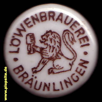 Picture of a ceramic Hutter stopper from: Löwenbrauerei, Bräunlingen, Germany