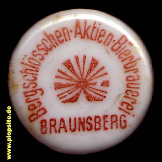 Picture of a ceramic Hutter stopper from: Bergschlößchen-Actien-Bierbrauerei , Braunsberg, Braniewo, Poland