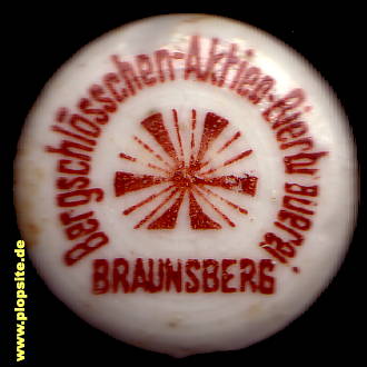Picture of a ceramic Hutter stopper from: Bergschlößchen-Actien-Bierbrauerei , Braunsberg, Braniewo, Poland