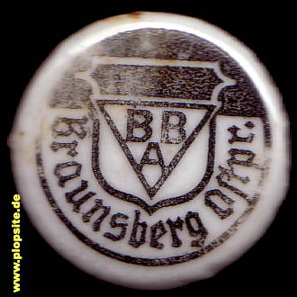 Picture of a ceramic Hutter stopper from: Bergschlößchen-Actien-Brauerei, Braunsberg, Braniewo, Poland