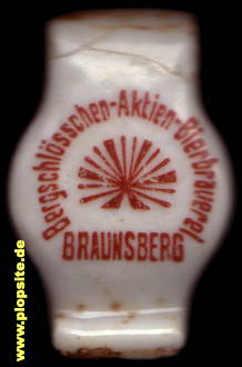 Picture of a ceramic Hutter stopper from: Bergschlößchen-Aktien-Bierbrauerei, Braunsberg, Braniewo, Poland