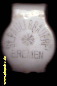 Picture of a ceramic Hutter stopper from: St. Pauli Brauerei , Bremen, Germany