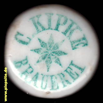 Picture of a ceramic Hutter stopper from: Brauerei Kipke, Breslau, Wrocław, Poland