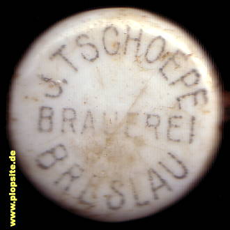 Picture of a ceramic Hutter stopper from: Brauerei J. Tschöpe, Breslau, Wrocław, Poland