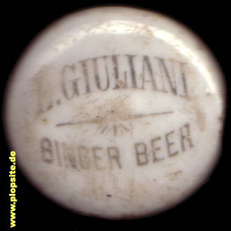 Picture of a ceramic Hutter stopper from: Giuliani Ginger Beer, Bridgeton - Glasgow, United Kingdom